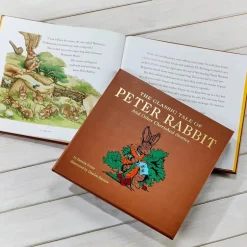 The Classic Tale of Peter Rabbit Book in Tan Bonded Leather