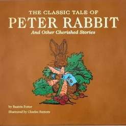 The Classic Tale of Peter Rabbit Book in Tan Bonded Leather