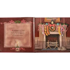The Night Before Christmas Book in Red Bonded Leather