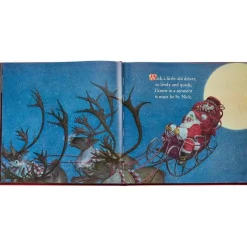 The Night Before Christmas Book in Red Bonded Leather