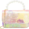 Tie Dye Crocodile Pearl Handle Bag - Pink