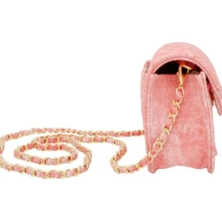 Tie Dye Quilted Denim Handbag - Pink