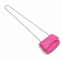 Tiny Crystal Stud Handbag - Hot Pink