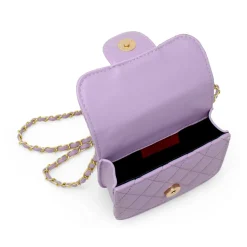 Tiny Quilted Ballet Charm Handbag - Purple