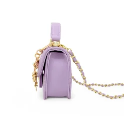 Tiny Quilted Ballet Charm Handbag - Purple