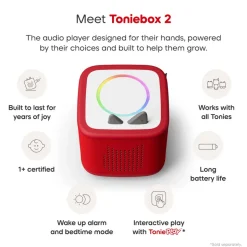 Tonies PAW Patrol Toniebox 2 Bundle with Tonieplay Game, Sleeve and 4 Tonies - Sunset Red