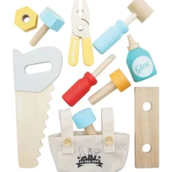 Tool Box & Wooden Tools with 11 Accessories
