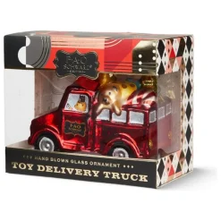 Toy Delivery Truck Glass Ornament