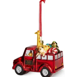Toy Delivery Truck Glass Ornament