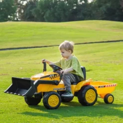 12V Freddo Excavator 1 Seater Ride on for Kids - Yellow