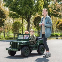 24V Military Jeep 3-Seater Electric Ride On