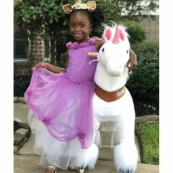 White Model U Ride-On Unicorn - 4-7 Years