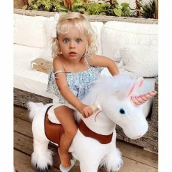 White Model U Ride-On Unicorn - 3-4 Years