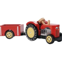 Wooden Farmyard Tractor & Trailer Toy