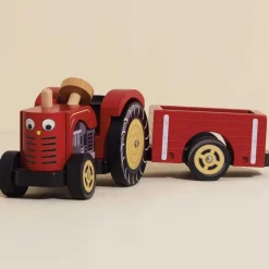 Wooden Farmyard Tractor & Trailer Toy
