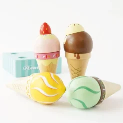 Wooden Ice Cream Cones Set