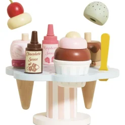 Wooden Ice Cream Stand & Toppings