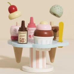Wooden Ice Cream Stand & Toppings