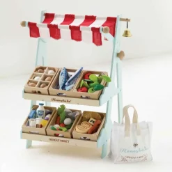 Wooden Market Stall & Fruit Play Food Crate