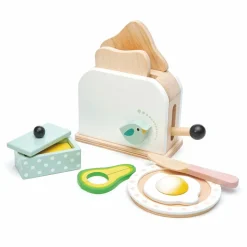 Wooden Mini Chef Breakfast Toaster Set