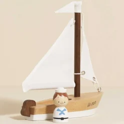 Wooden Sailing Boat & Captain