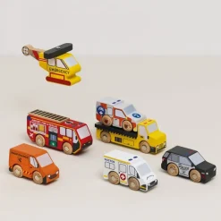Wooden Set of 7 Emergency Vehicles