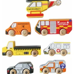 Wooden Set of 7 Emergency Vehicles