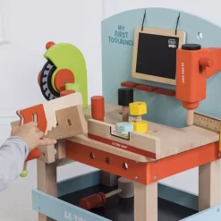 Wooden Tool Bench with 20 Accessories